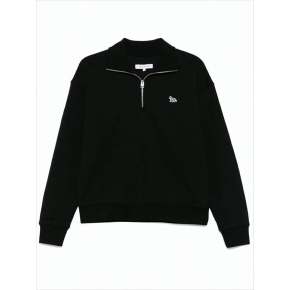 Maison Kitsuné Long-Sleeve Pullover With Half-Zip And Embroidered Logo - NWT